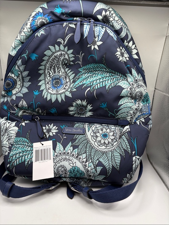 Vera Bradley Handbags - Vera Bradley Midtown Convertable Navy Teal Floral Paisley Backpack